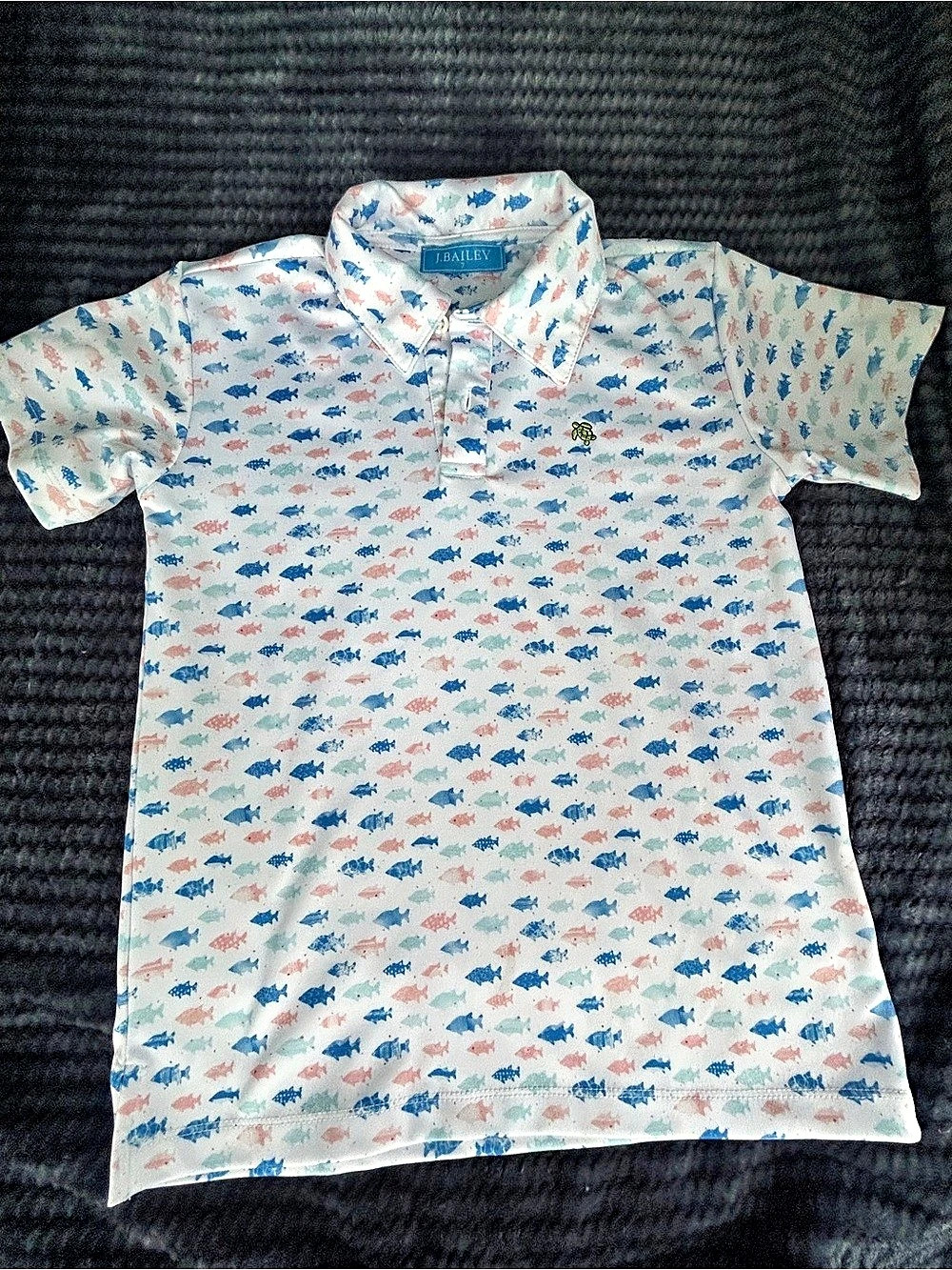 J.BAILEY Sea Animals Polo Boys Fish Print Polo Size 7 Like New
